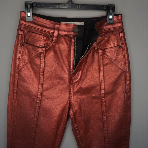 HUDSON Jeans Harlow Ultra High-Rise Cigarette Jeans Cinnamon Glitter size 27 - Picture 14 of 16